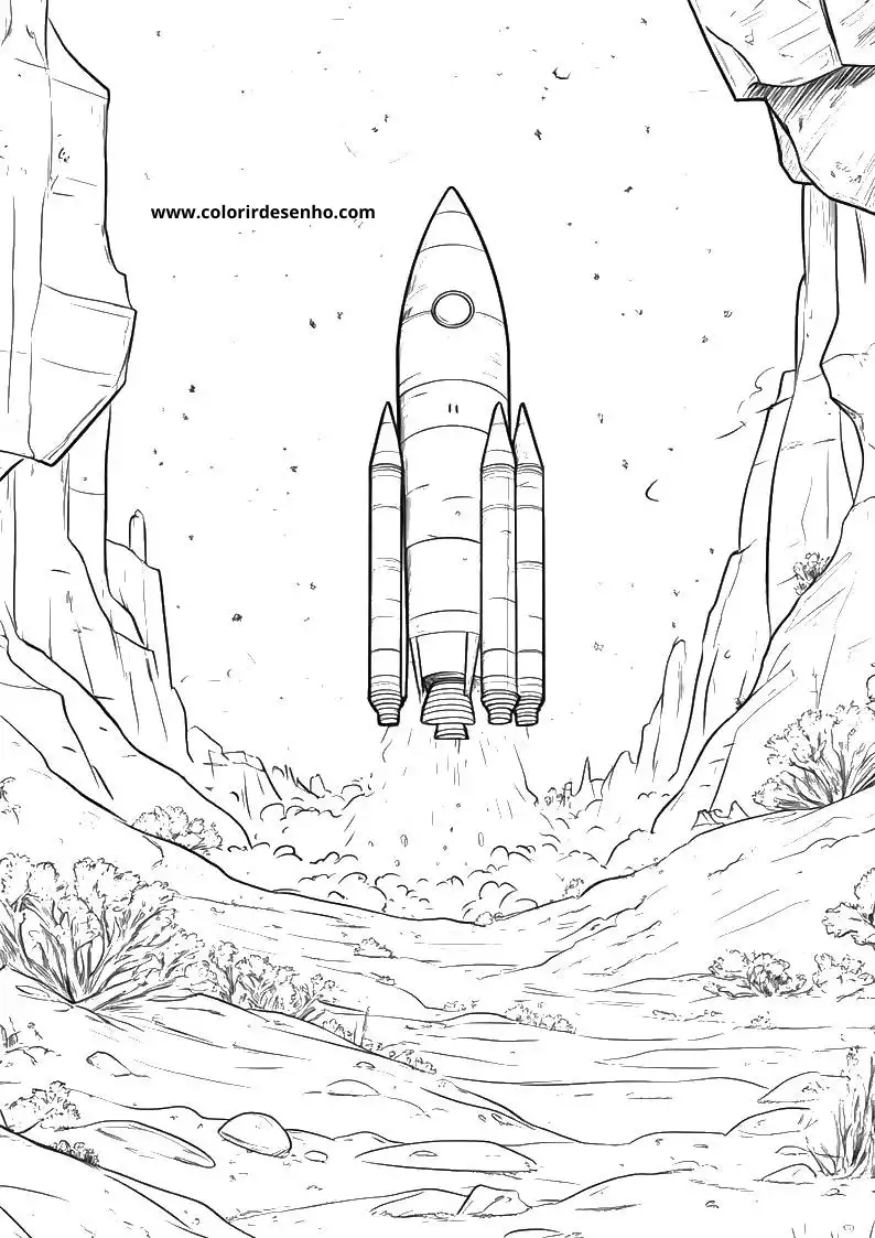 Rocket Drawing For Kids To Color 1