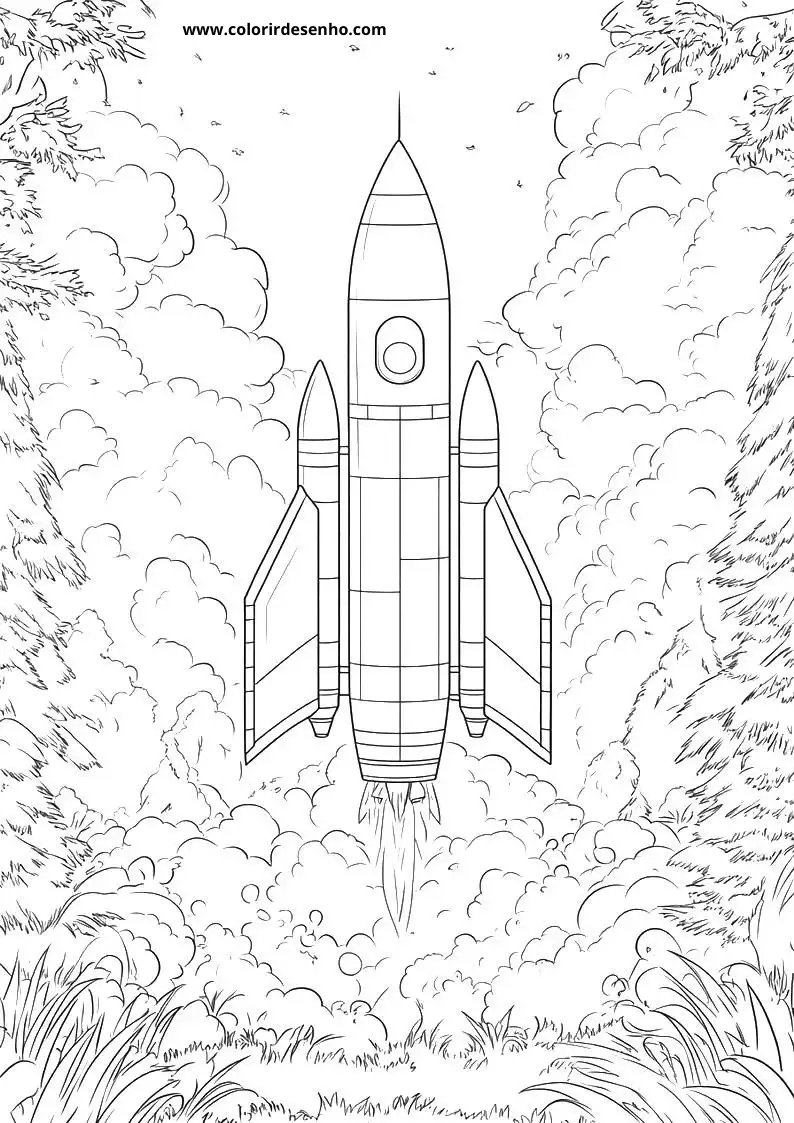 Rocket Drawing For Kids To Color 2