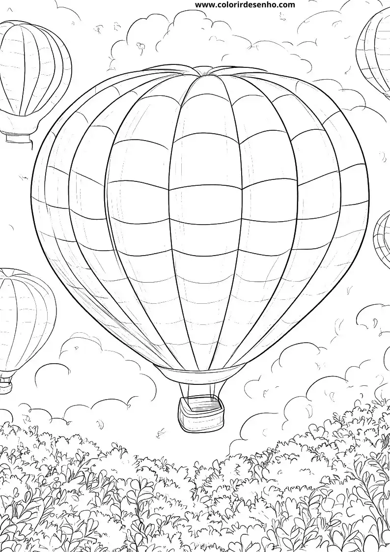 Simple Balloon Coloring Pages 3