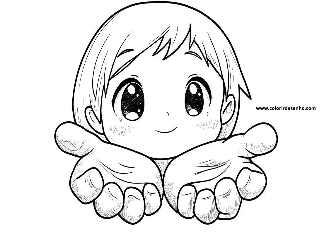 chibi character holding hands out in front of them