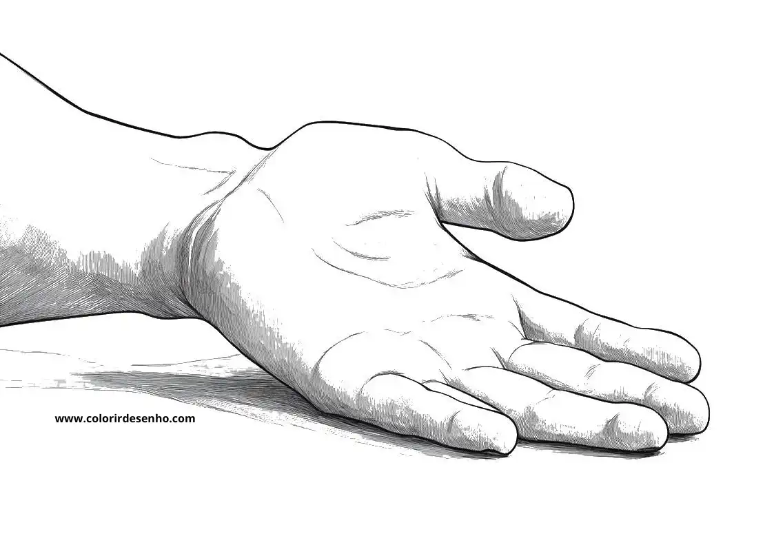 hand resting on surface fingers slightly curled shadow cast below
