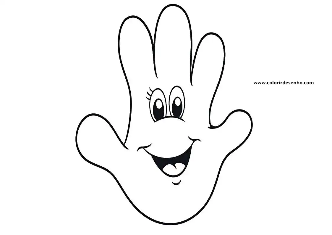 hand smiling happily in a cartoon style