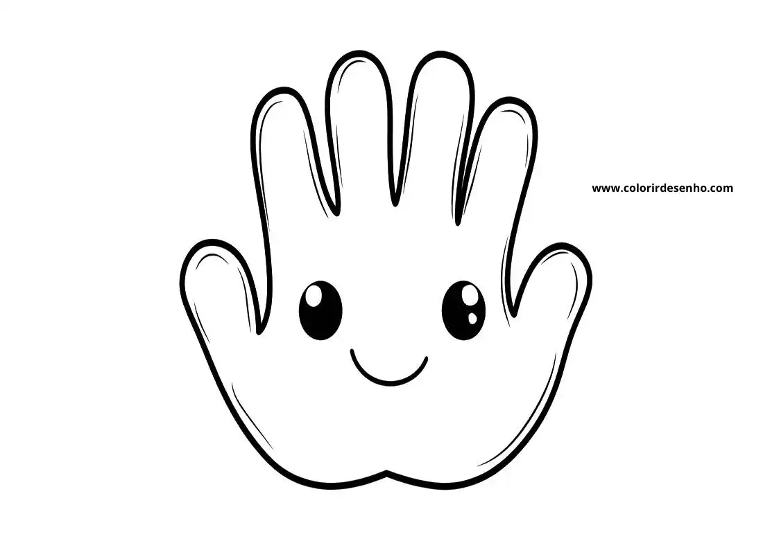 hand waving hello with a happy face and five fingers