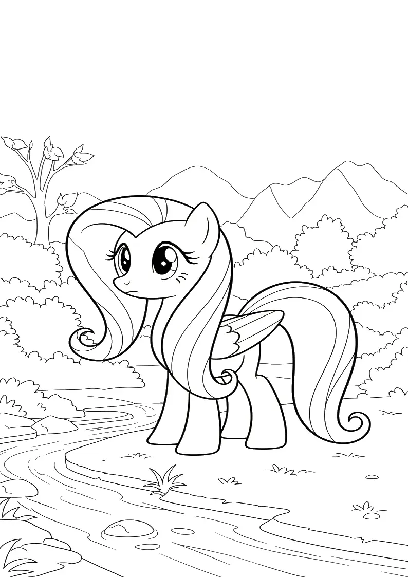 Fluttershy My Little Pony Coloring Pages 1