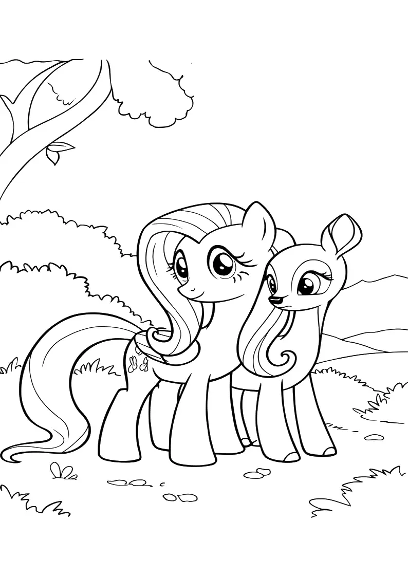 Fluttershy My Little Pony Coloring Pages For Kids And Adults 34