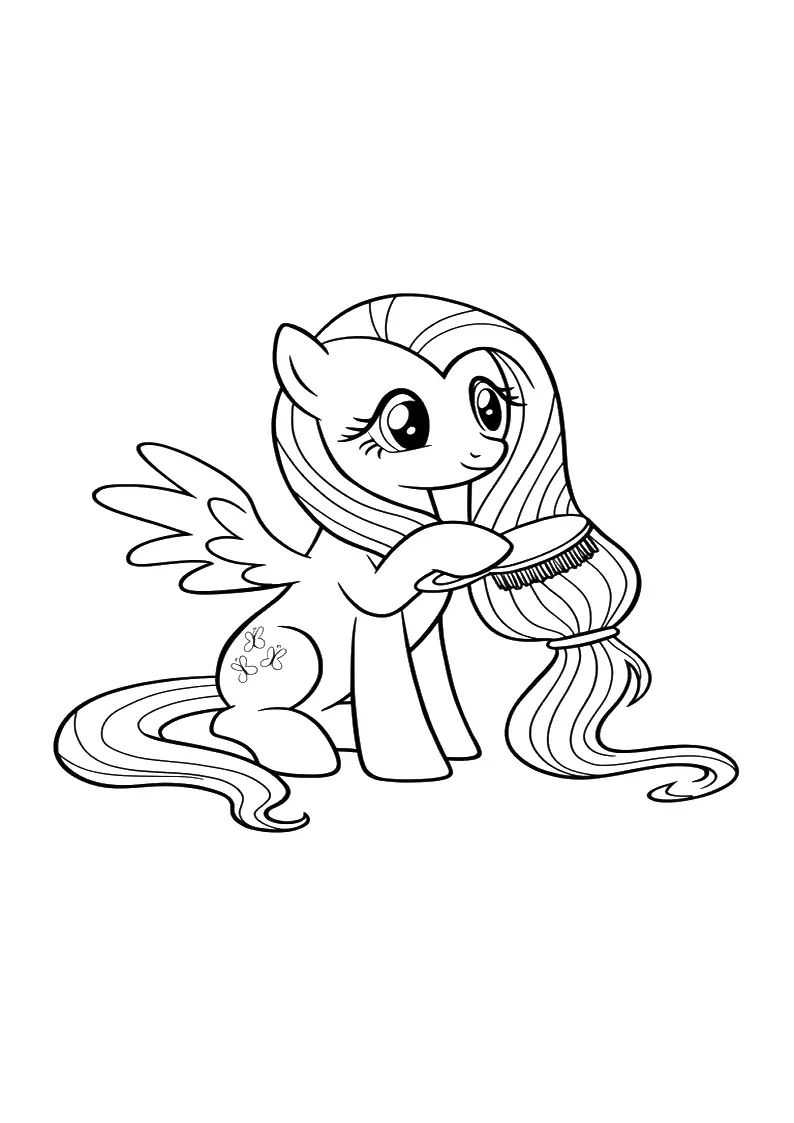 Fluttershy My Little Pony Coloring Pages For Kids And Adults 35