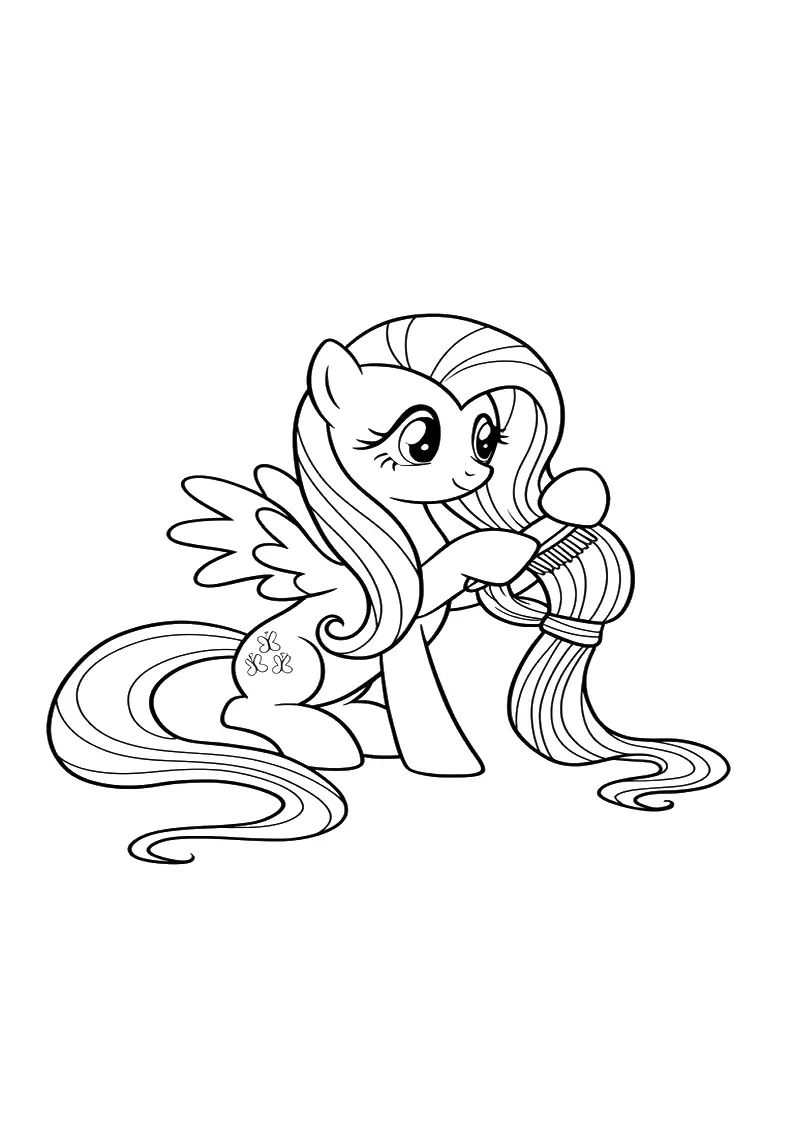 Fluttershy My Little Pony Coloring Pages For Kids And Adults 36