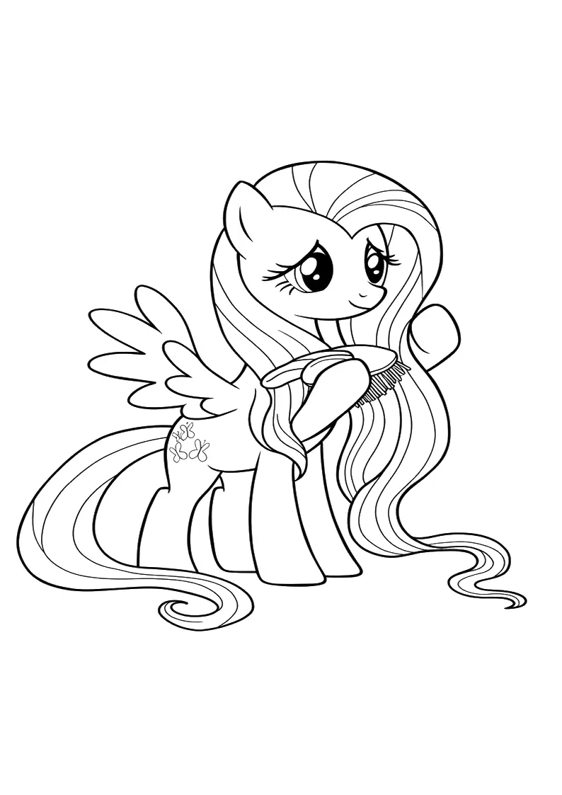 Fluttershy My Little Pony Coloring Pages For Kids And Adults 37