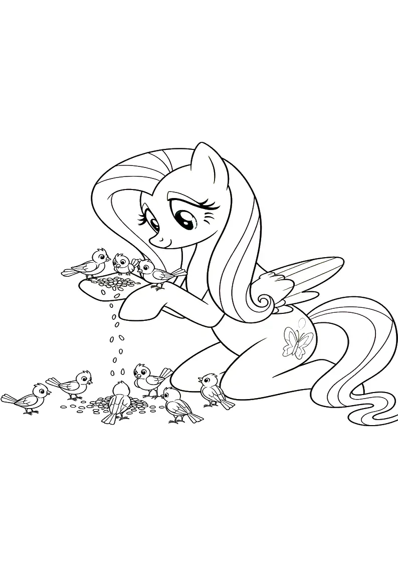 Fluttershy My Little Pony Coloring Pages For Kids And Adults 38