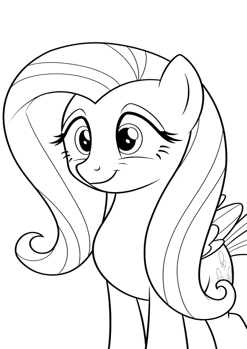 Fluttershy My Little Pony Coloring Pages For Kids And Adults 39