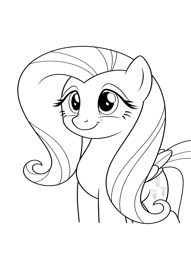 Fluttershy My Little Pony Coloring Pages For Kids And Adults 40