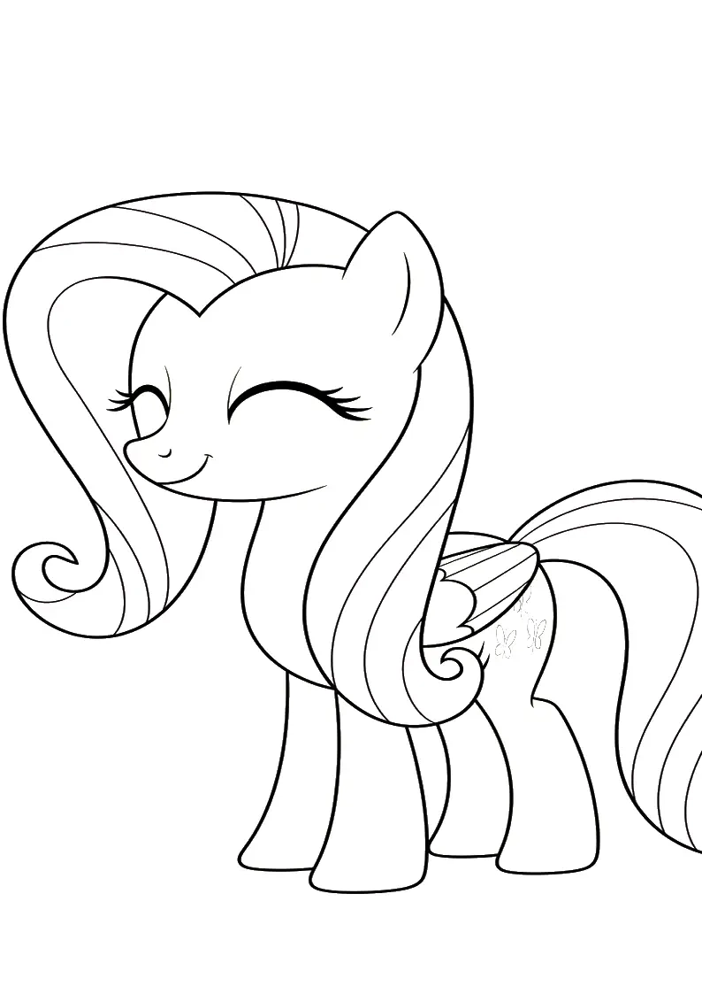 Fluttershy My Little Pony Coloring Pages For Kids And Adults 41