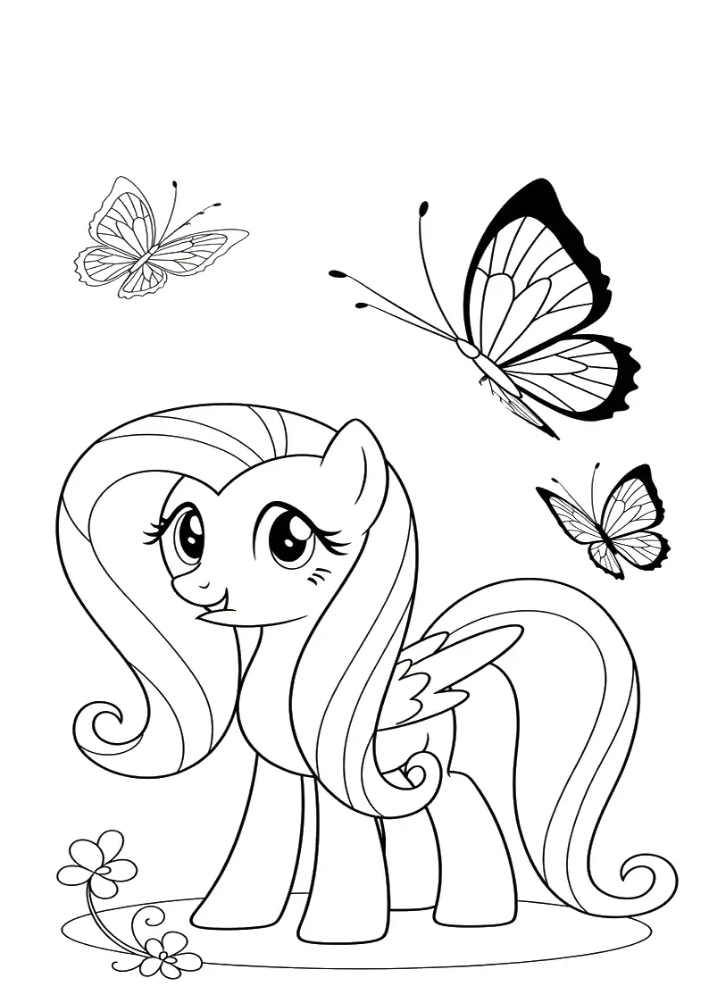 Fluttershy My Little Pony Coloring Pages For Kids And Adults 43