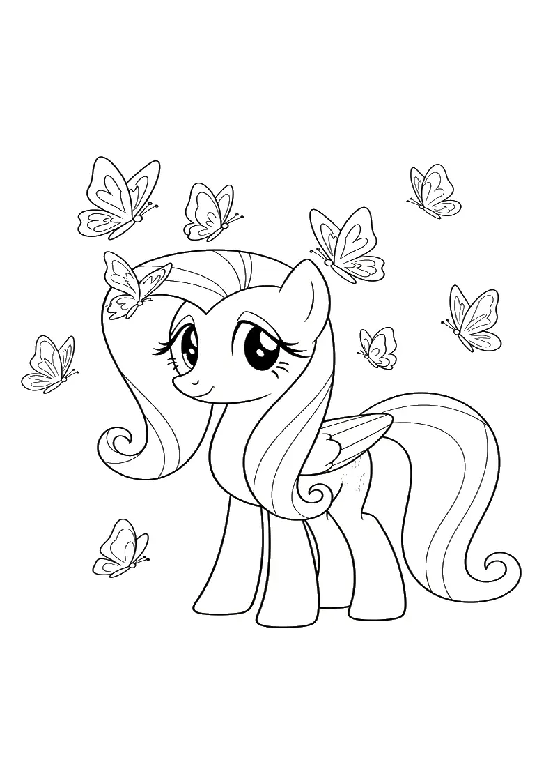 Fluttershy My Little Pony Coloring Sheet 45