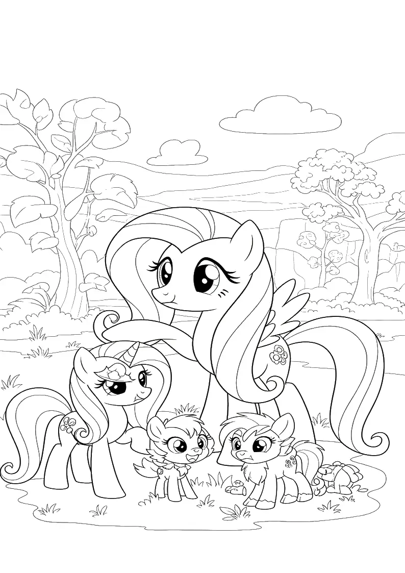Fluttershy My Little Pony Colouring Pages 24
