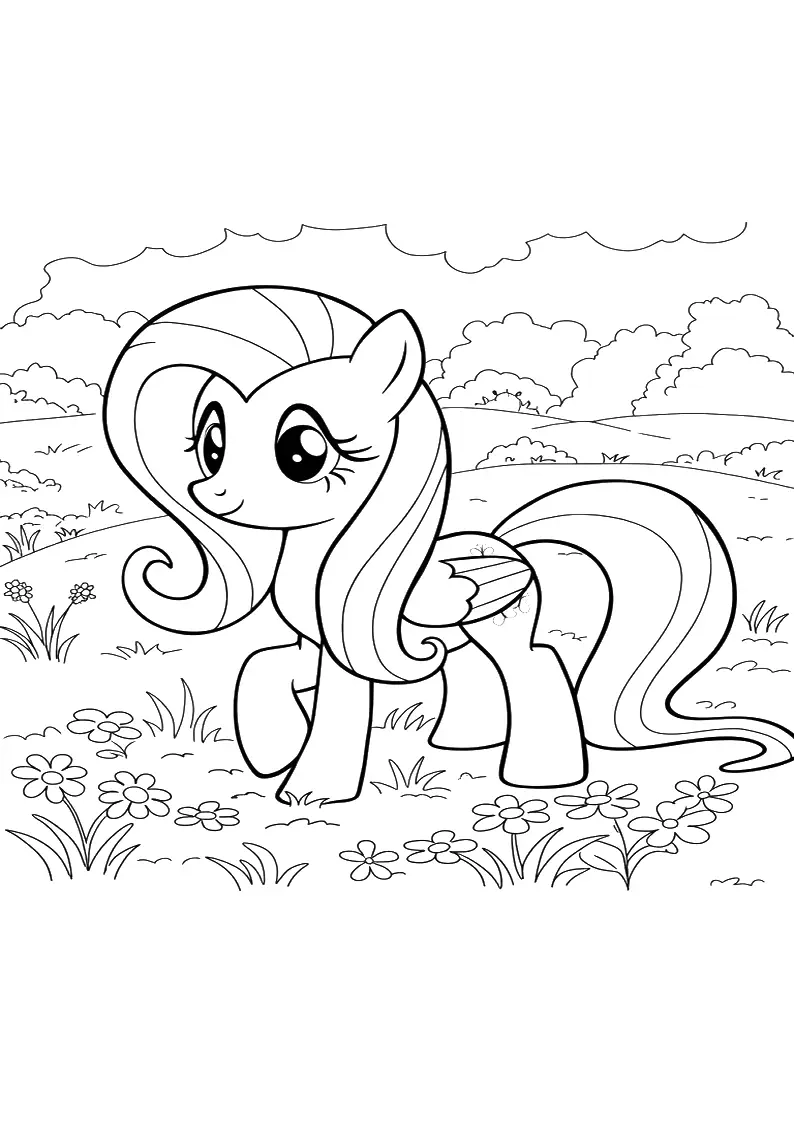 Fluttershy My Little Pony Colouring Pages 25