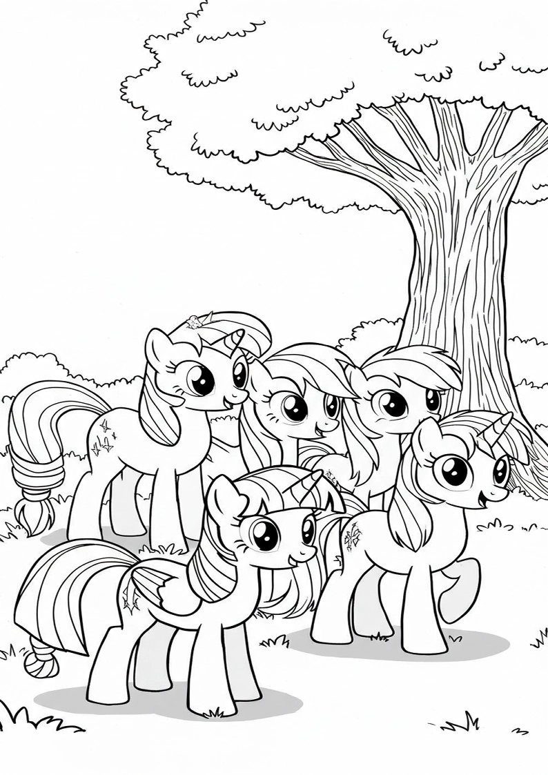 Free Printable Mane Six Coloring Pages 144