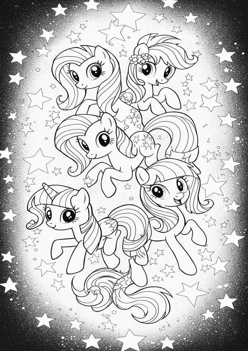 Free Printable Mane Six Coloring Pages 146
