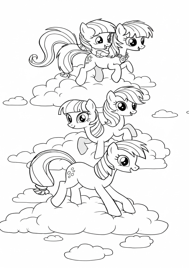 Free Printable Mane Six Coloring Pages 150