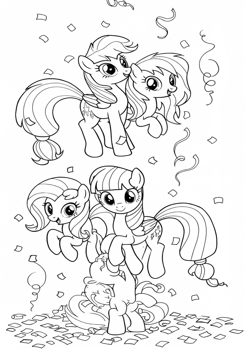 Free Printable Mane Six Coloring Pages 153