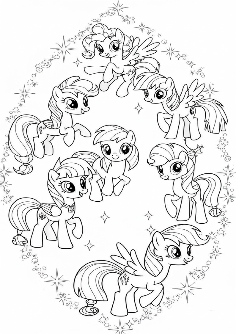 Free Printable Mane Six Coloring Pages 157