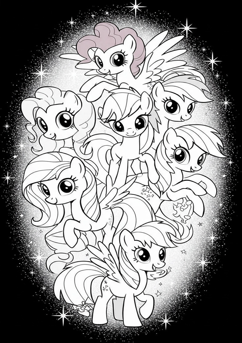 Free Printable Mane Six Coloring Pages 158