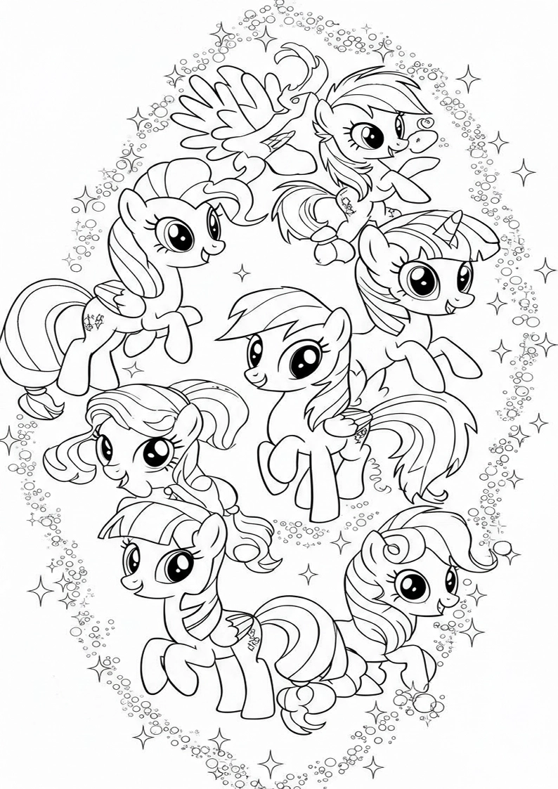 Free Printable Mane Six Coloring Pages 160