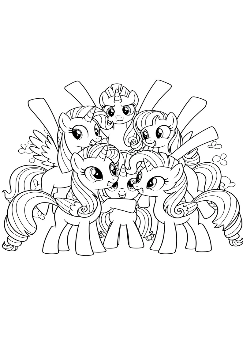 Free Printable Mane Six Coloring Pages 161