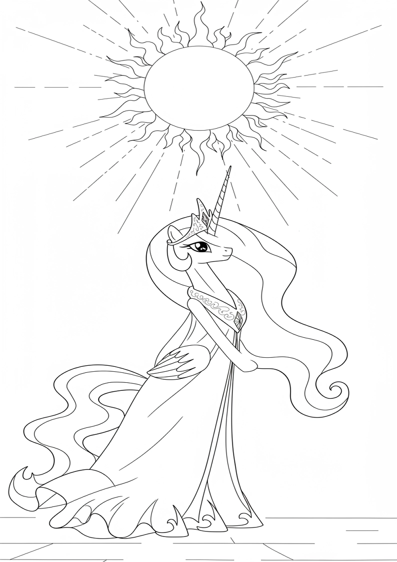 Free Printable Princess Celestia My Little Pony Coloring Pages 175
