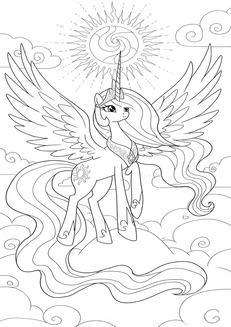 Free Printable Princess Celestia My Little Pony Coloring Pages 176