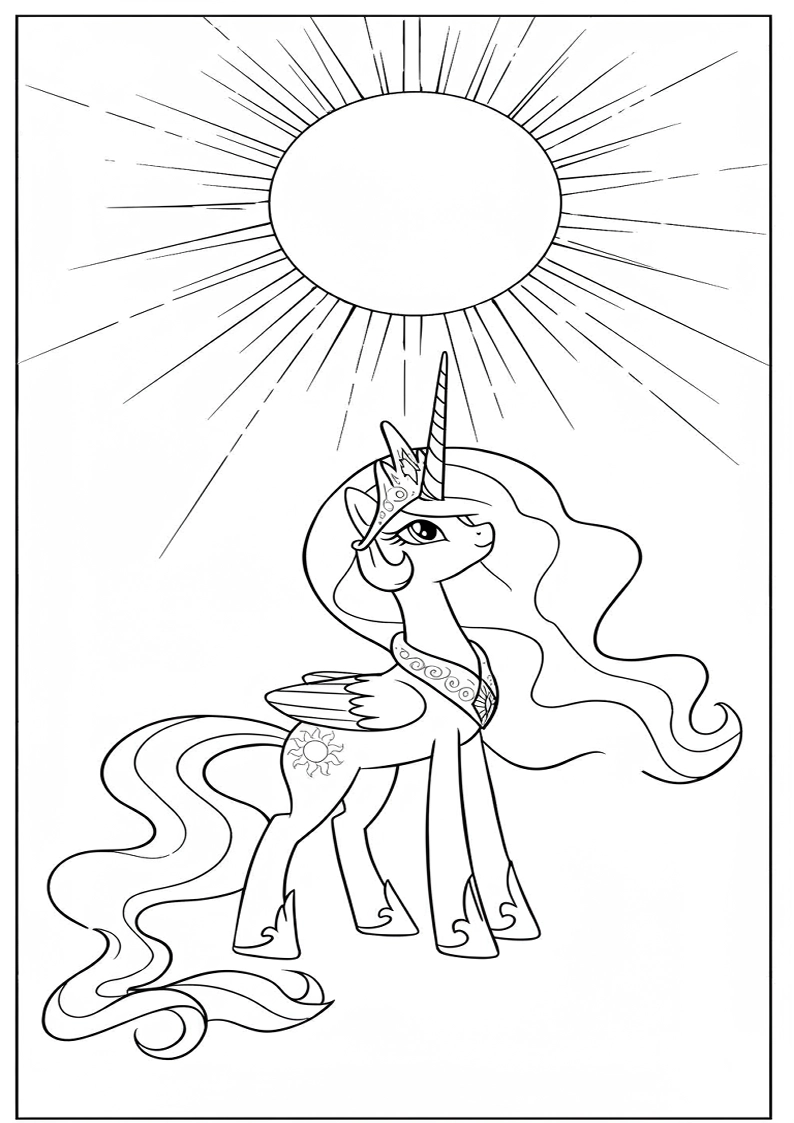 Free Printable Princess Celestia My Little Pony Coloring Pages 178