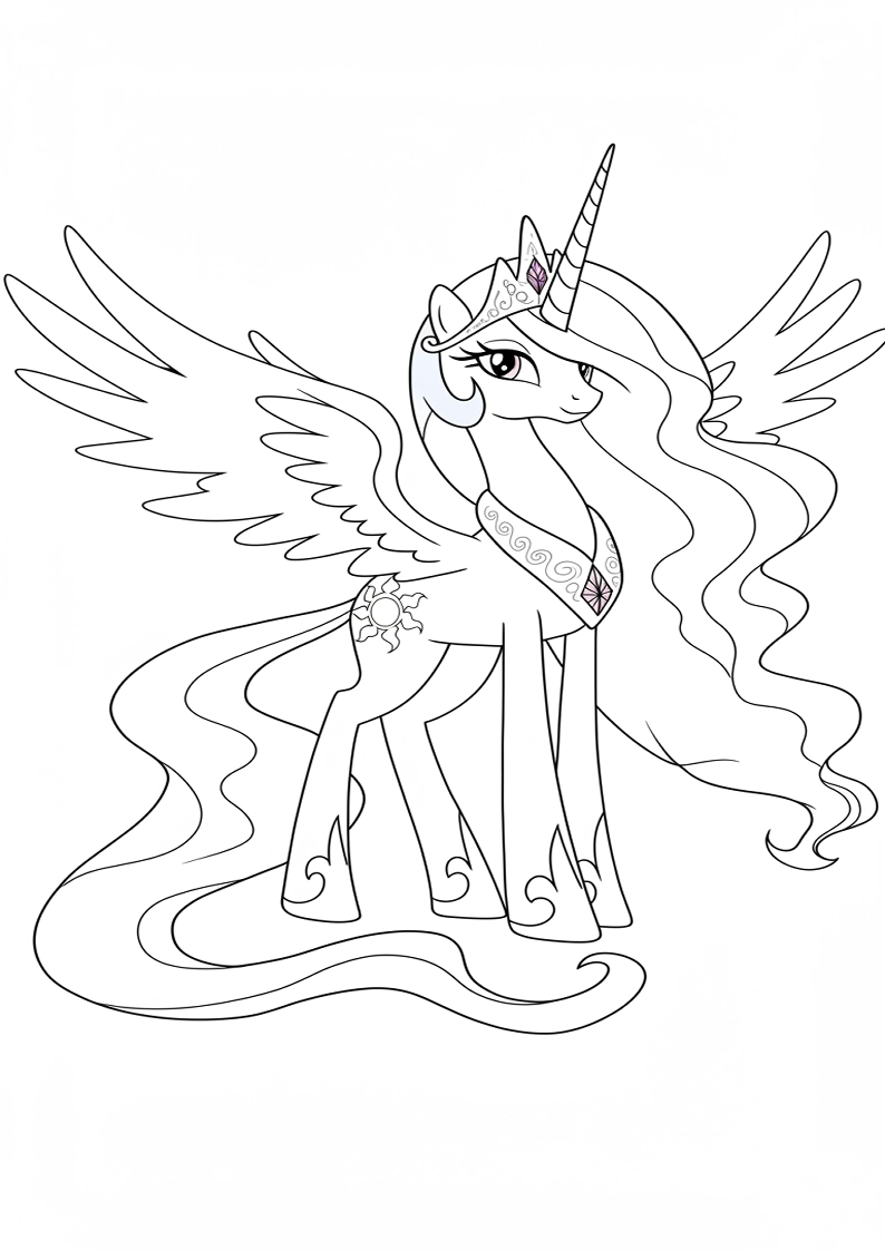 Free Printable Princess Celestia My Little Pony Coloring Pages 179