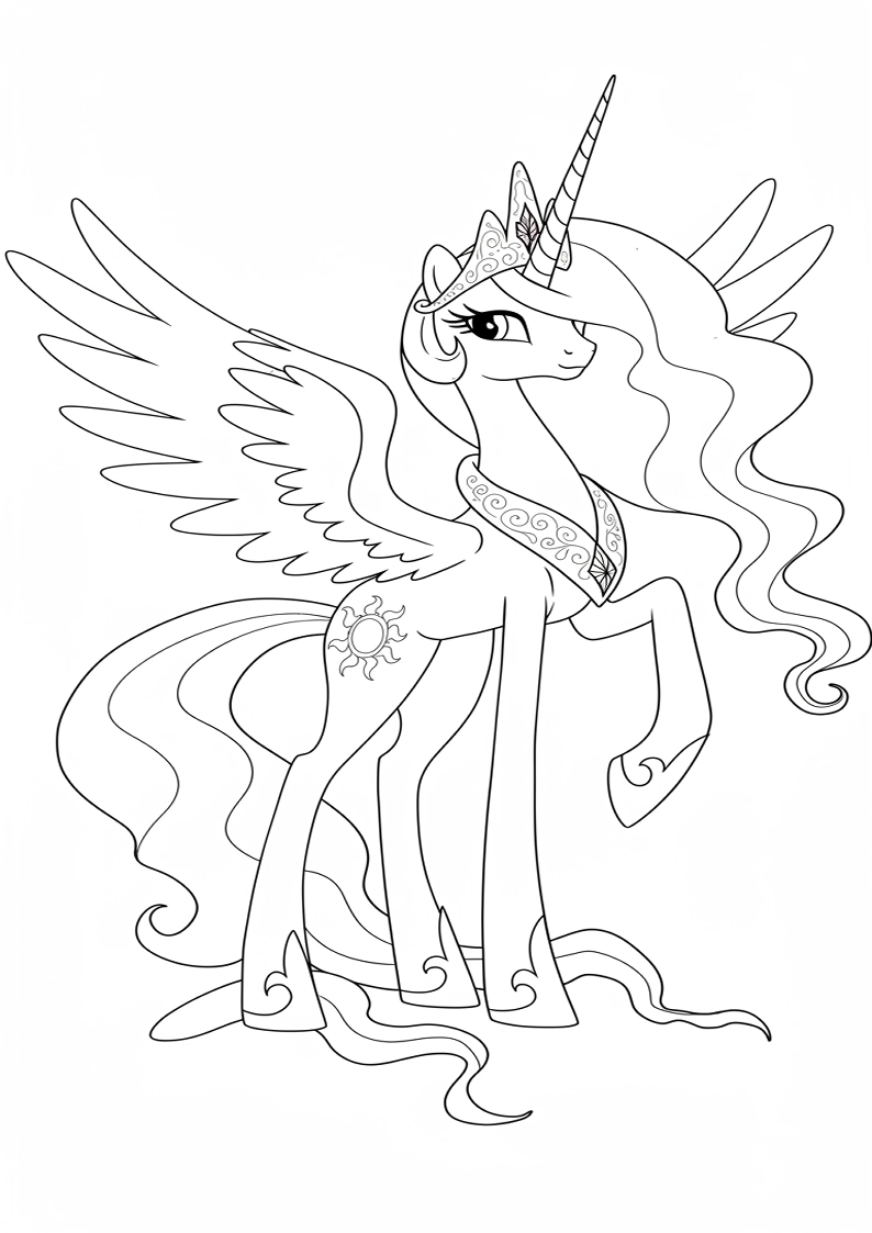 Free Printable Princess Celestia My Little Pony Coloring Pages 181