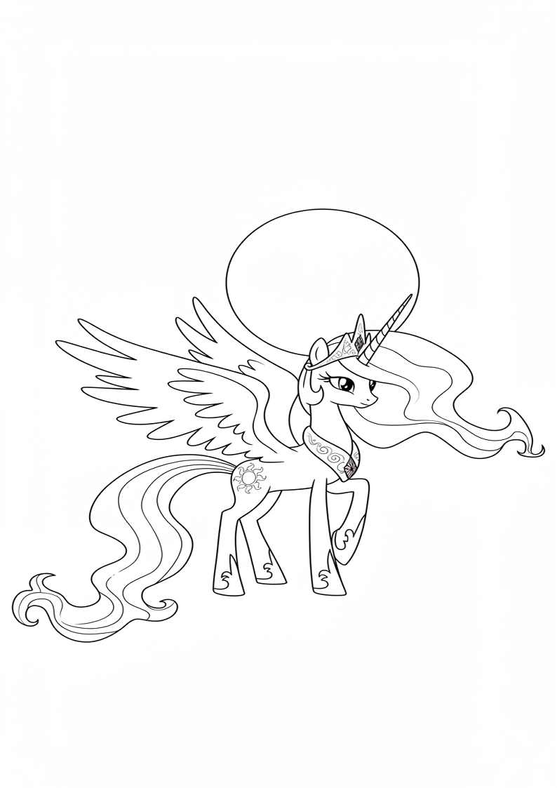 Free Printable Princess Celestia My Little Pony Coloring Pages 186