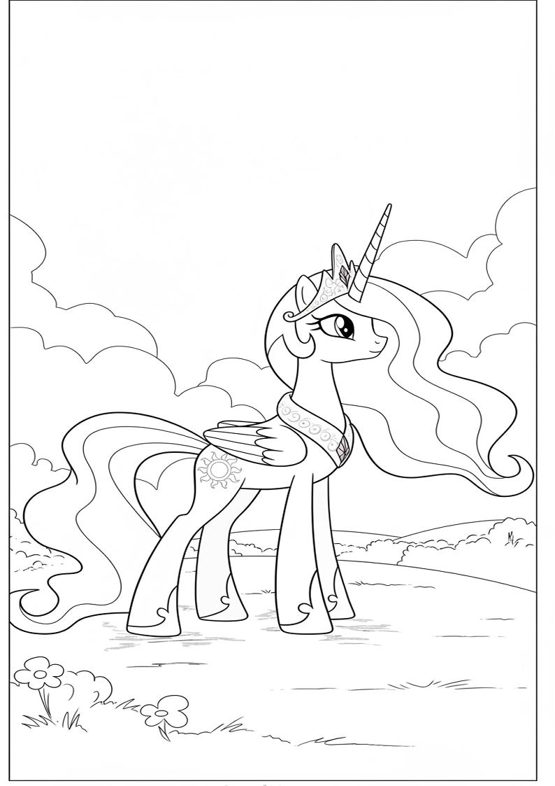 Free Printable Princess Celestia My Little Pony Coloring Pages 189