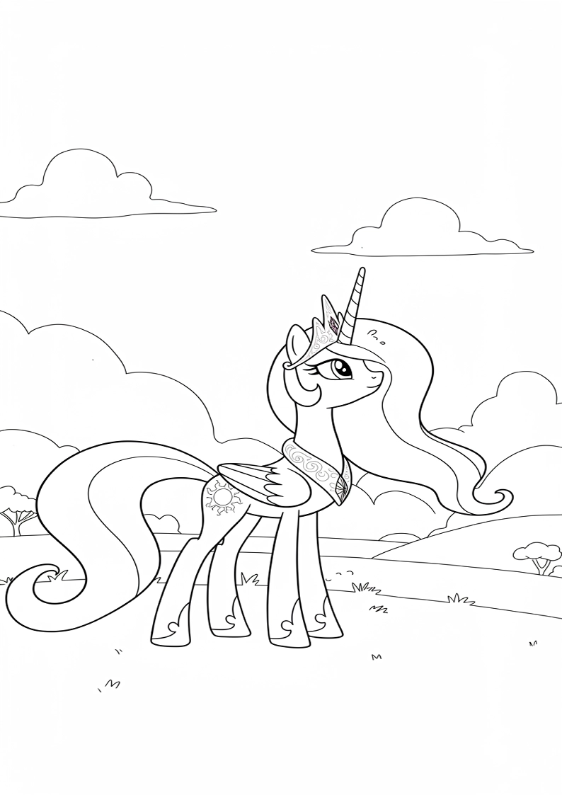 Free Printable Princess Celestia My Little Pony Coloring Pages 190