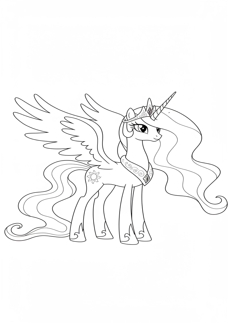 Free Printable Princess Celestia My Little Pony Coloring Pages 191