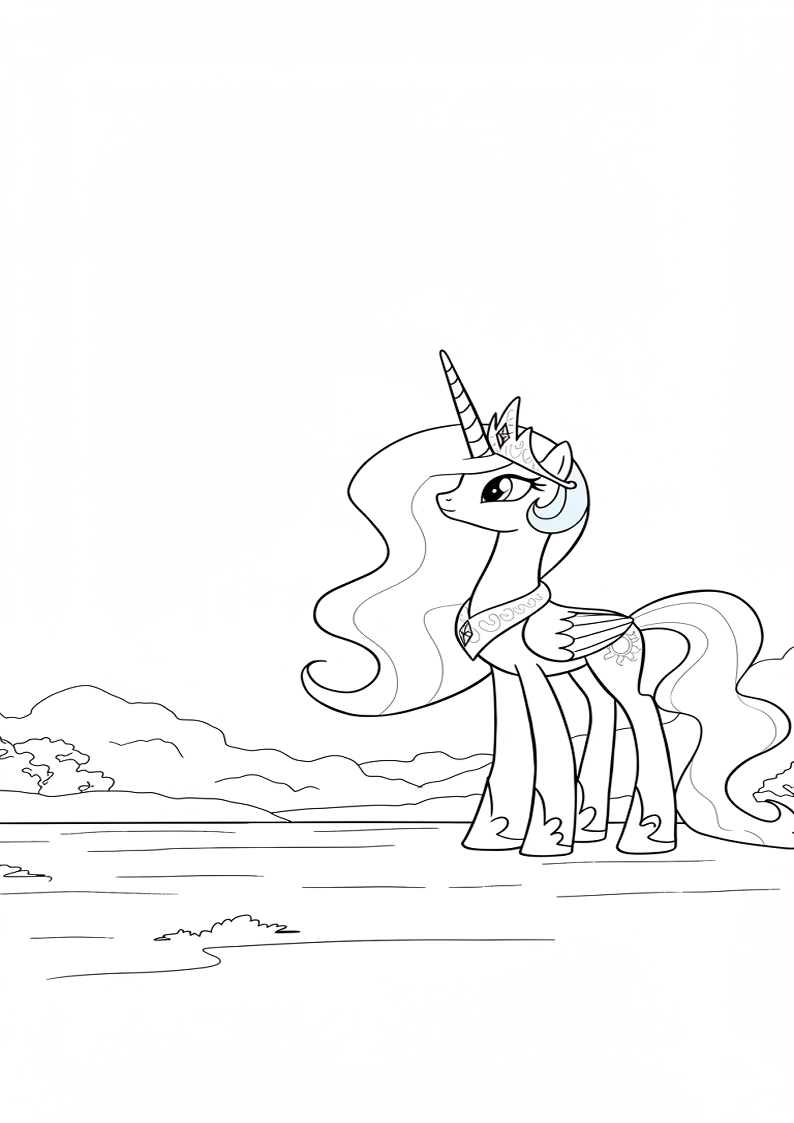 Free Printable Princess Celestia My Little Pony Coloring Pages 192