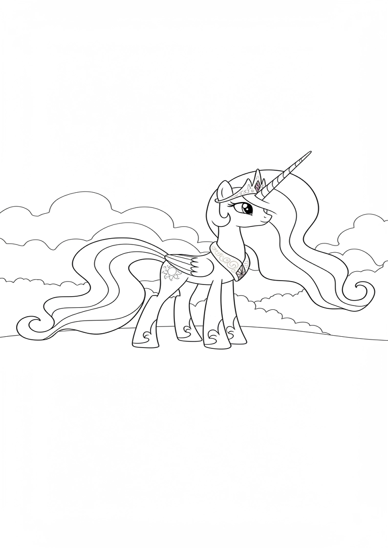 Free Printable Princess Celestia My Little Pony Coloring Pages 193