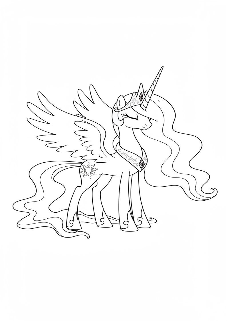 Free Printable Princess Celestia My Little Pony Coloring Pages 194
