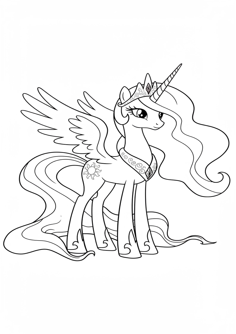 Free Printable Princess Celestia My Little Pony Coloring Pages 195