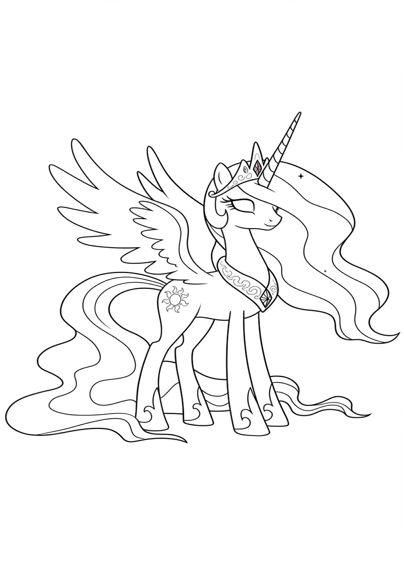 Free Printable Princess Celestia My Little Pony Coloring Pages 197