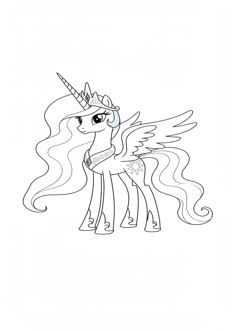 Free Printable Princess Celestia My Little Pony Coloring Pages 198