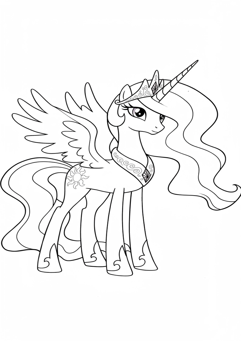 Free Printable Princess Celestia My Little Pony Coloring Pages 199