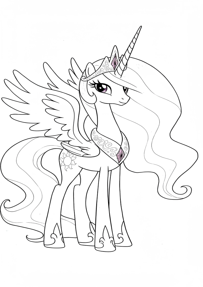 Free Printable Princess Celestia My Little Pony Coloring Pages 200