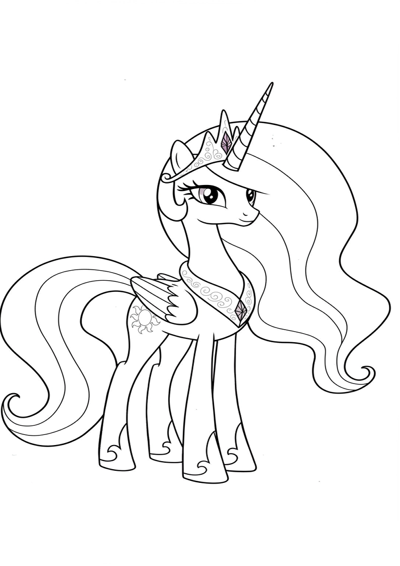 Free Printable Princess Celestia My Little Pony Coloring Pages 201