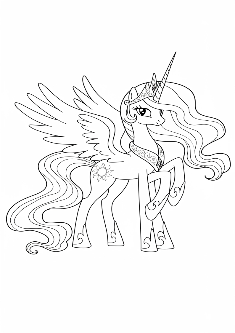 Free Printable Princess Celestia My Little Pony Coloring Pages 202