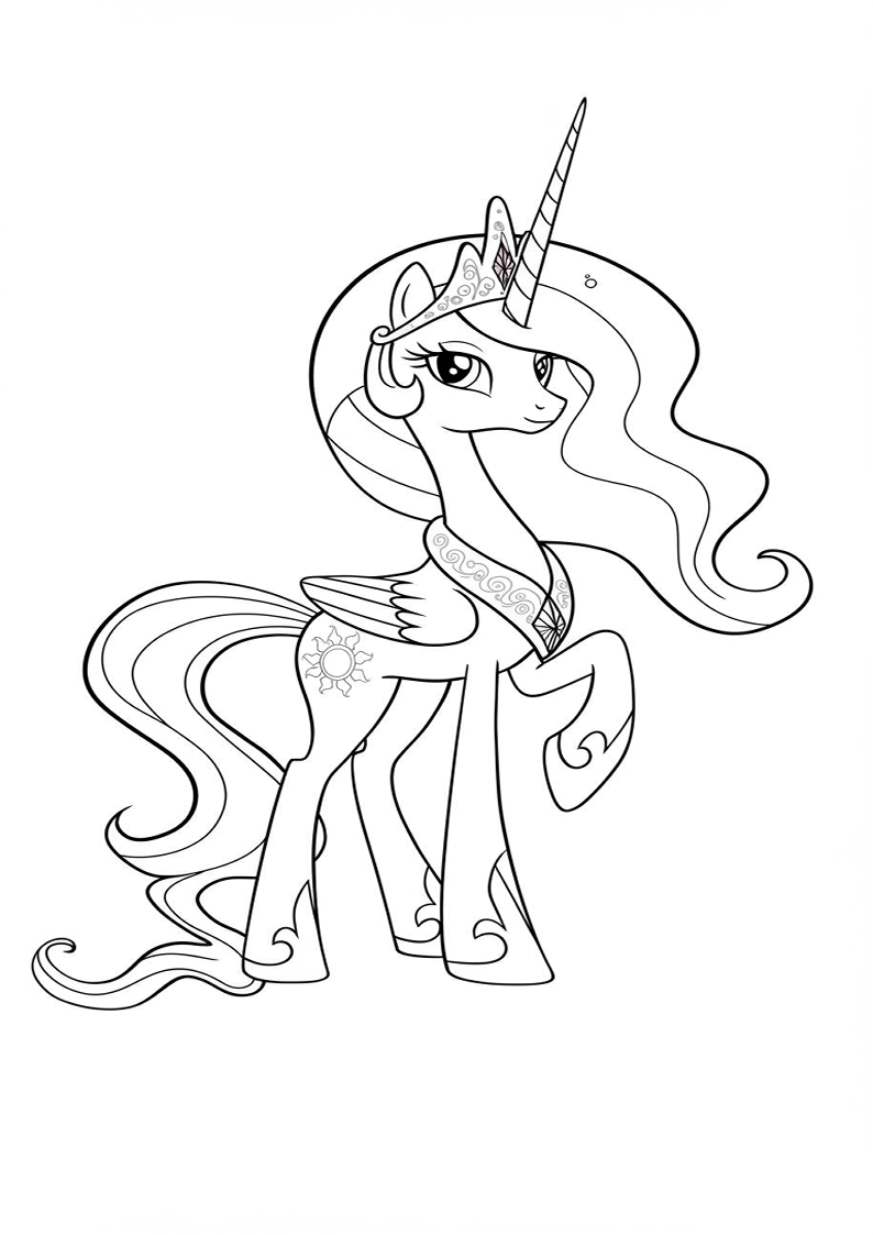 Free Printable Princess Celestia My Little Pony Coloring Pages 203