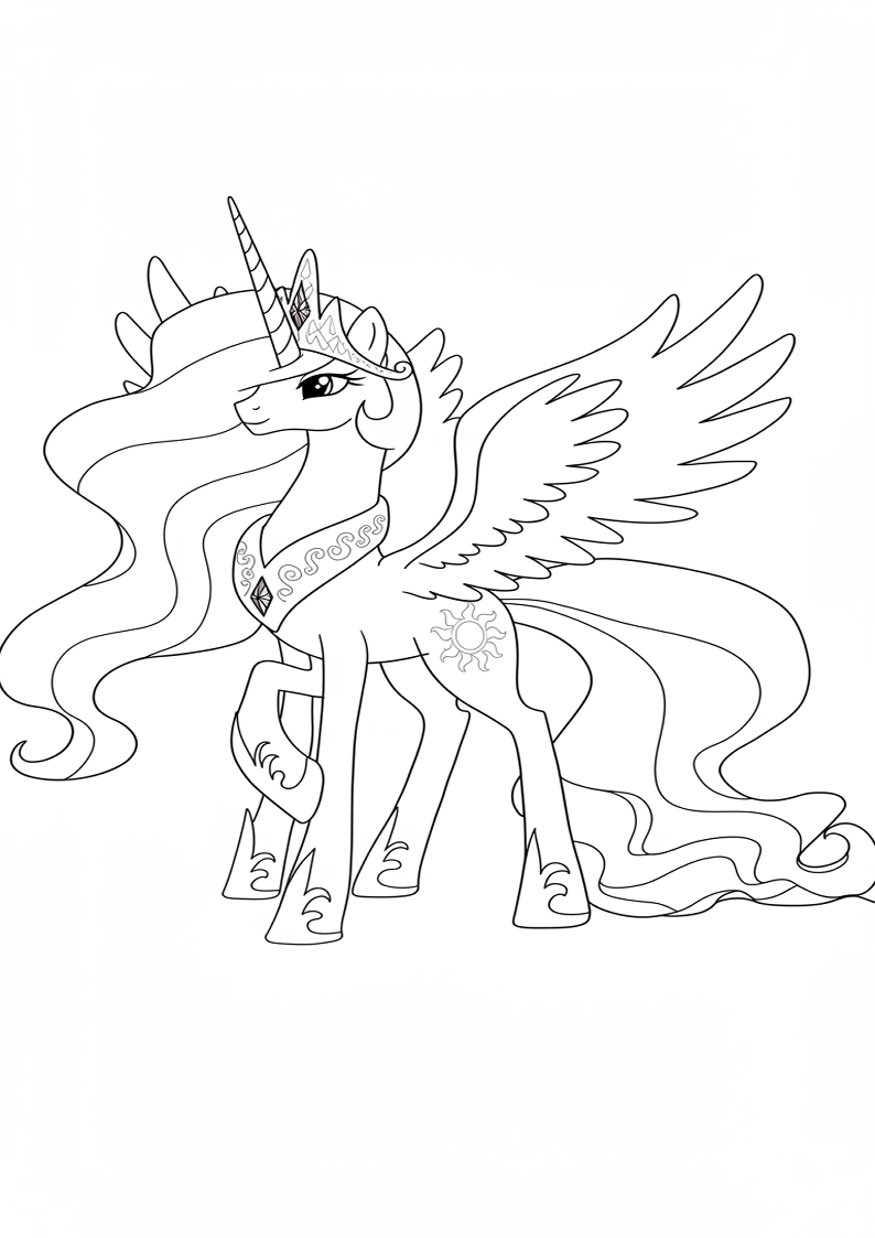 Free Printable Princess Celestia My Little Pony Coloring Pages 204