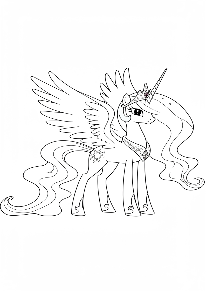 Free Printable Princess Celestia My Little Pony Coloring Pages 206
